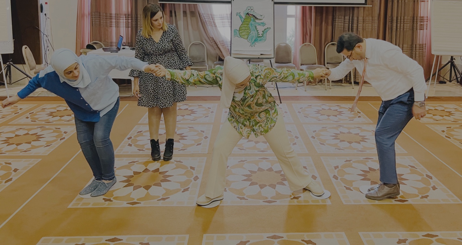 Participants taking part in an active learning exercise