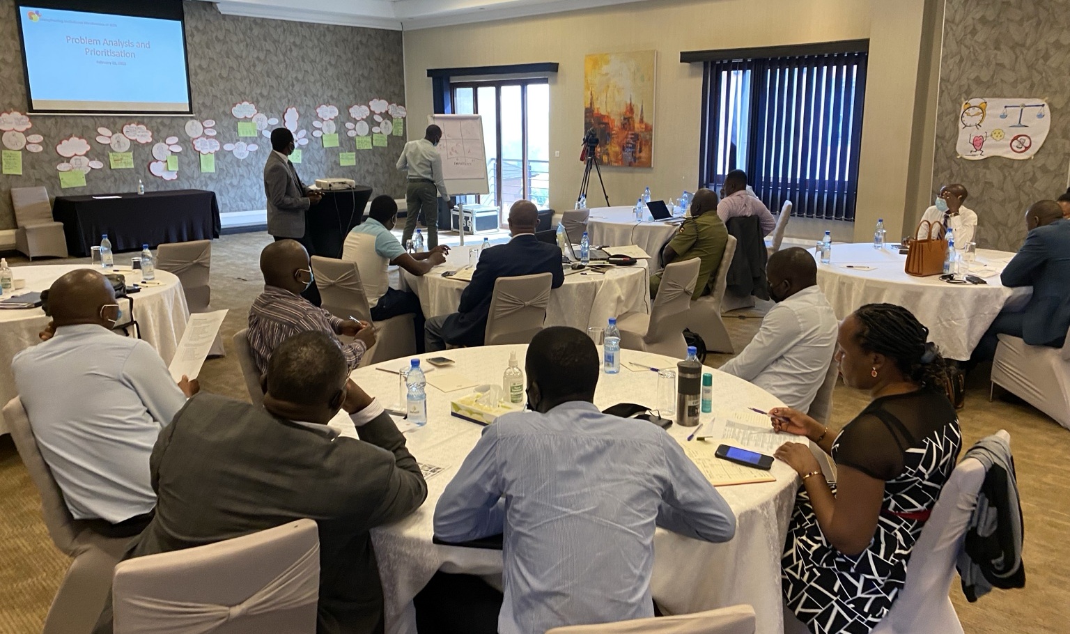 Professionals working together during an international development programme